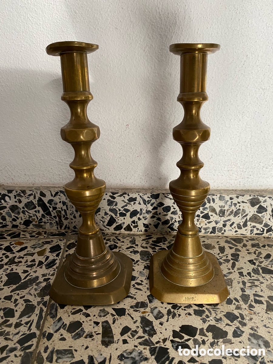 Antig&uuml;edades: Pareja de candeleros - Foto 1