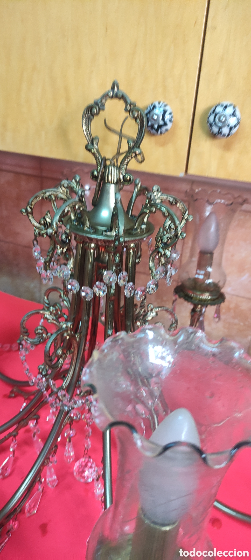 Antig&uuml;edades: Antigua lampara 8 brazos - Foto 6
