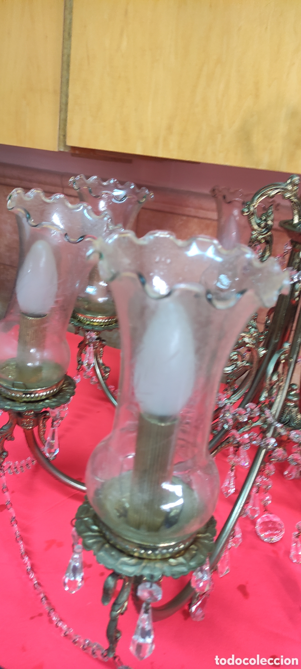Antig&uuml;edades: Antigua lampara 8 brazos - Foto 9