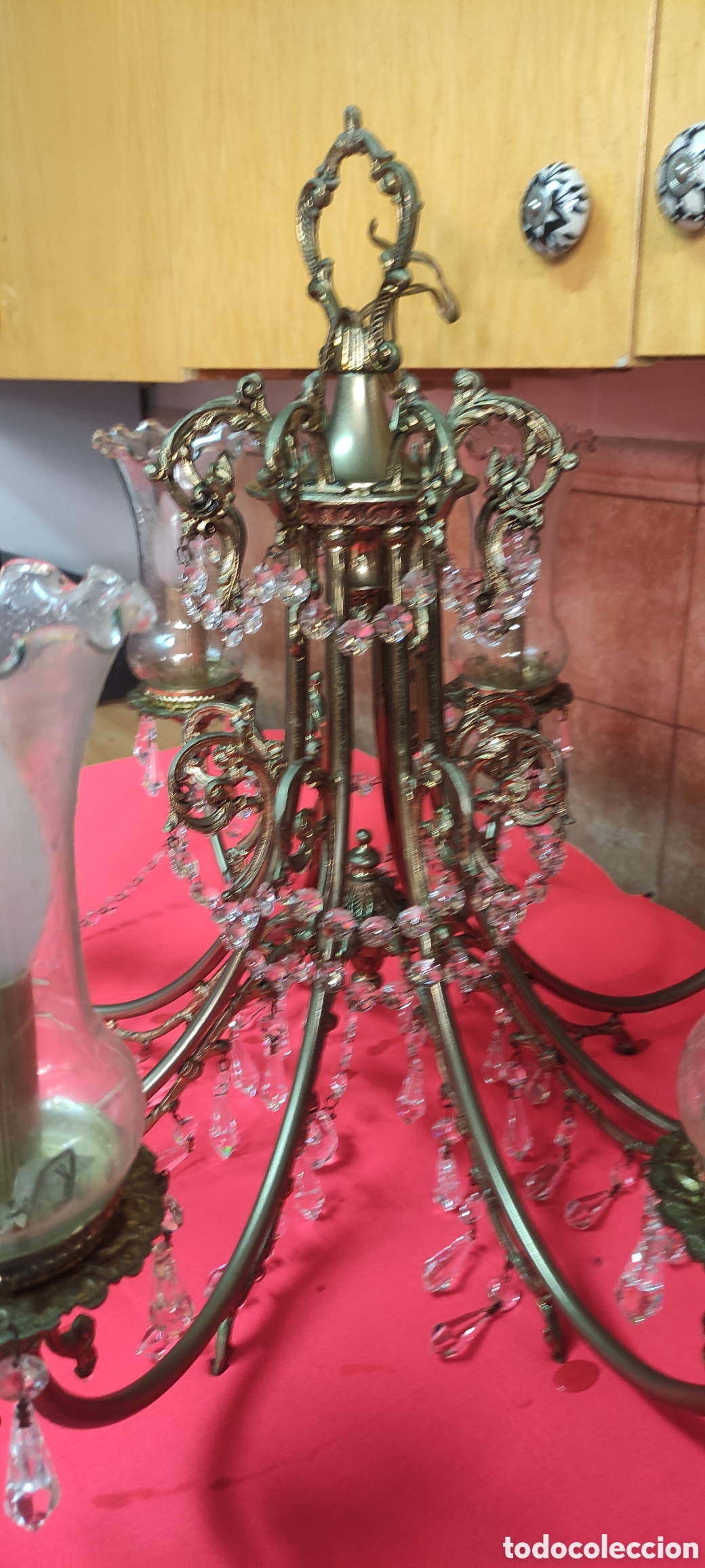 Antig&uuml;edades: Antigua lampara 8 brazos - Foto 11