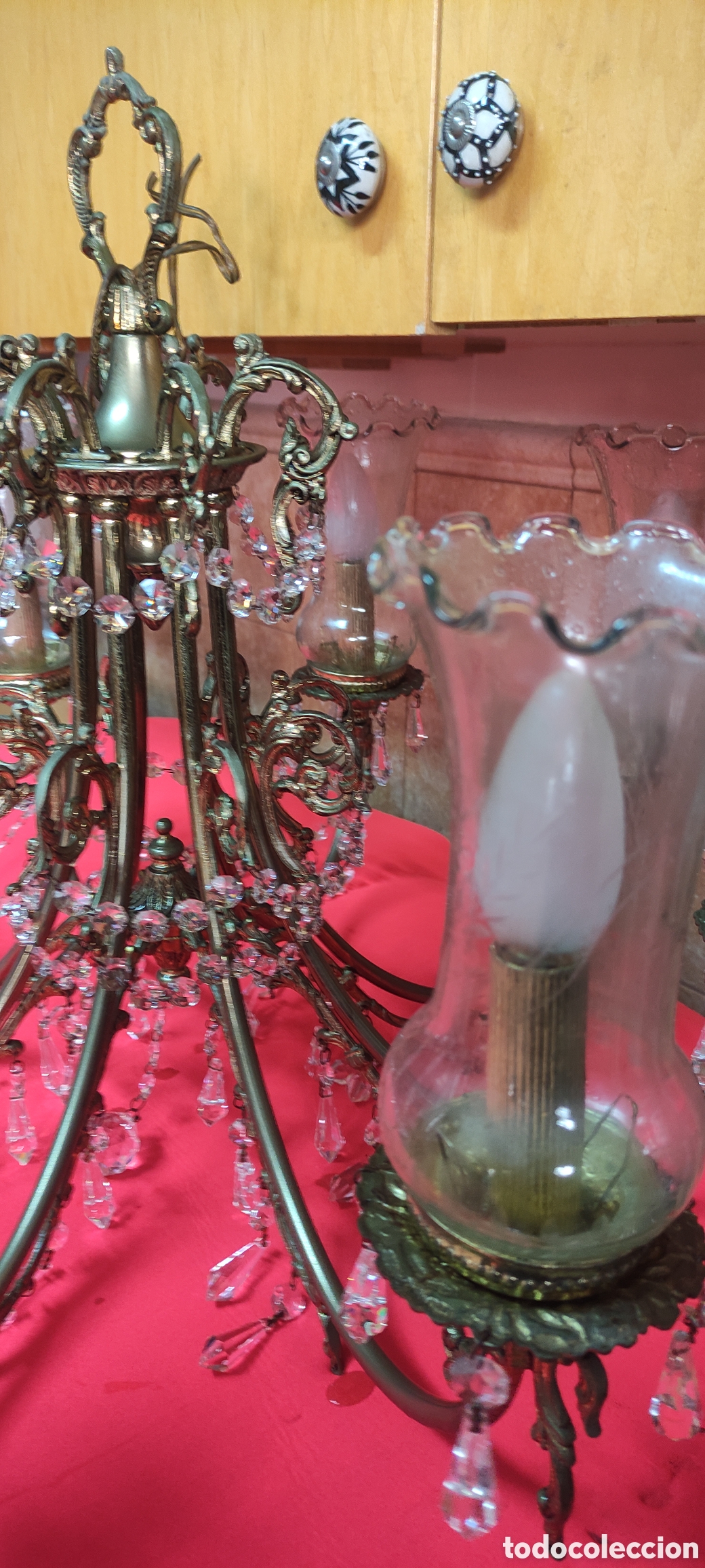Antig&uuml;edades: Antigua lampara 8 brazos - Foto 12