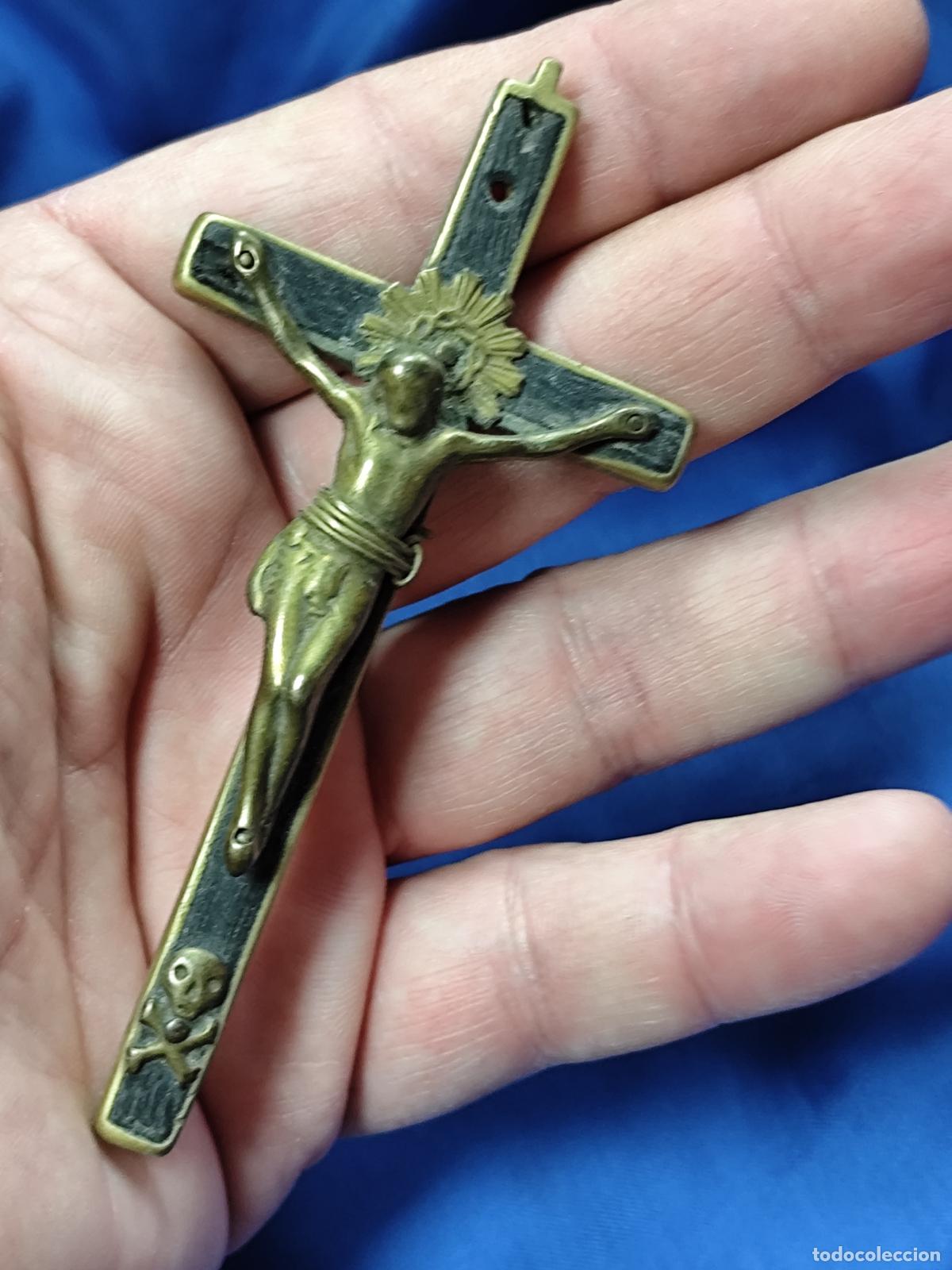 Antig&uuml;edades: CRUCIFIJO EN BRONCE 10 CM - Foto 6
