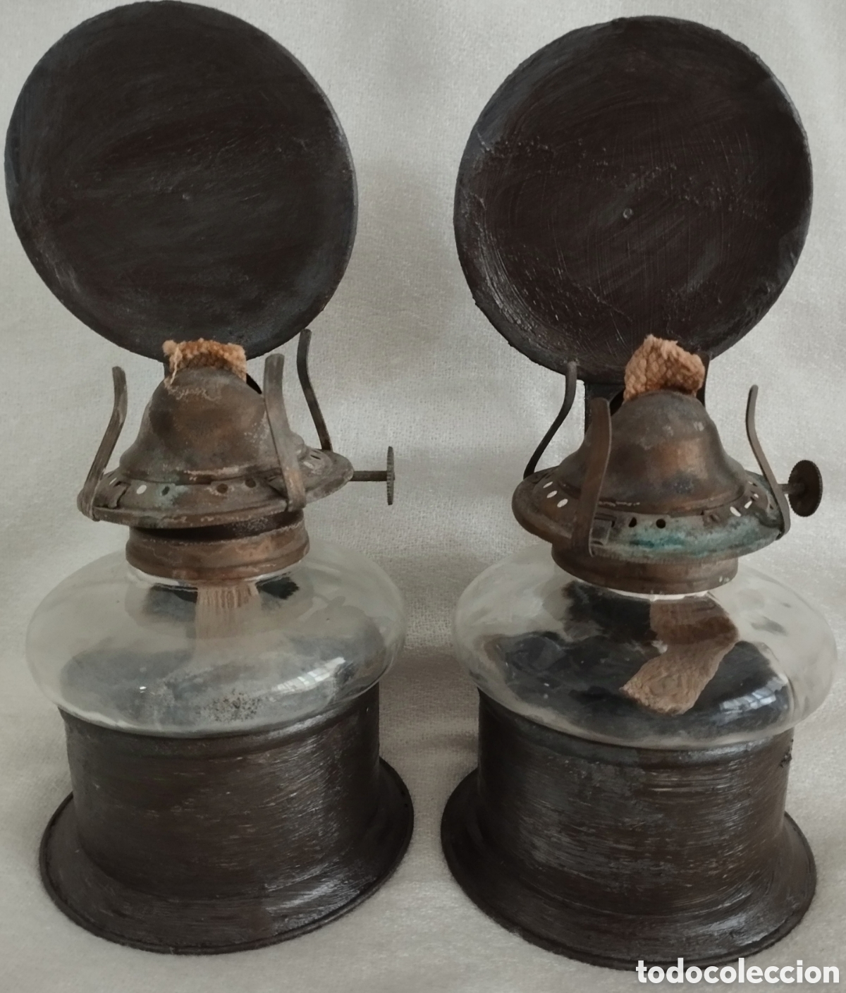 Antig&uuml;edades: Dos Antiguos Faroles de mecha. - Foto 1
