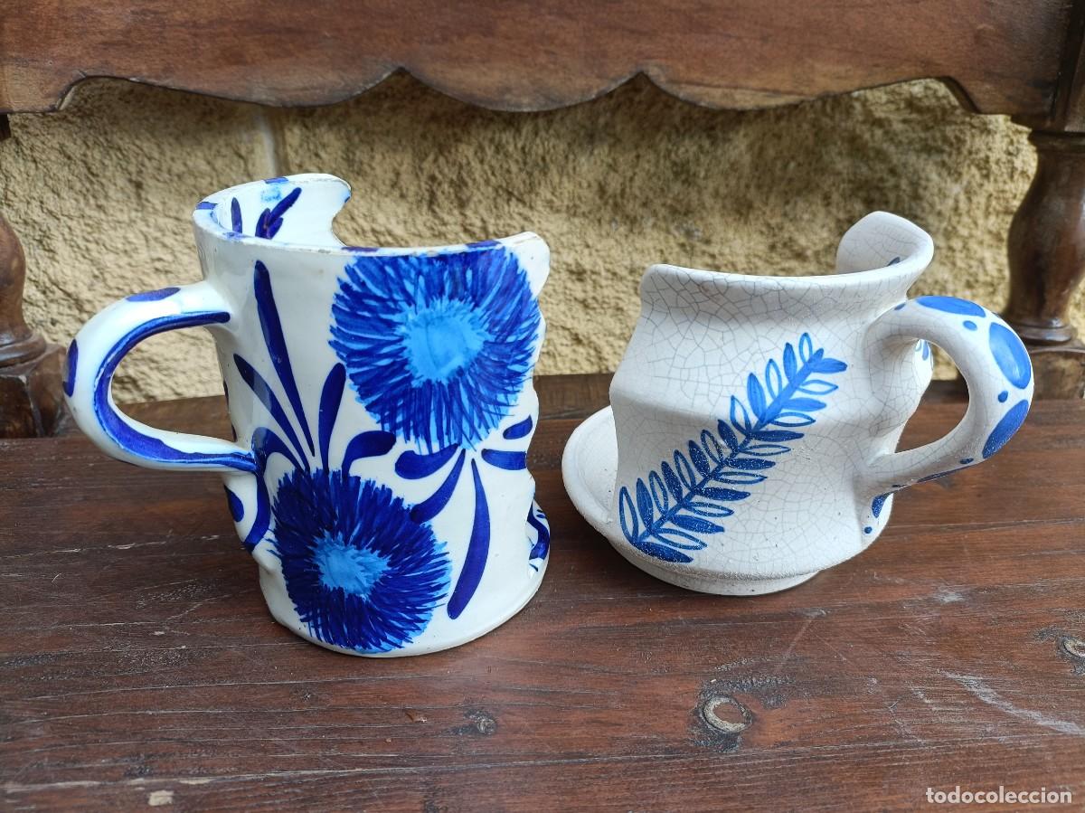 Antig&uuml;edades: Dos portavelas ceramica - Foto 2