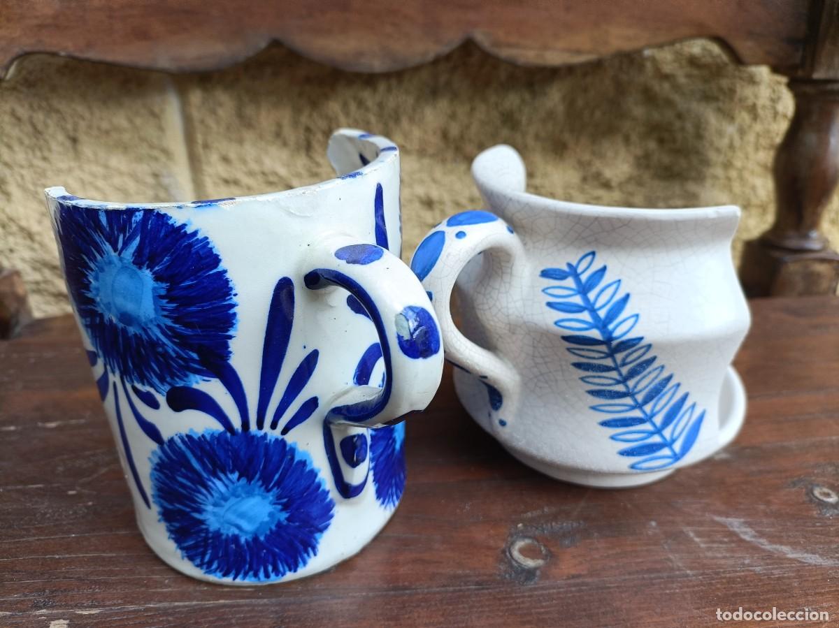 Antig&uuml;edades: Dos portavelas ceramica - Foto 3