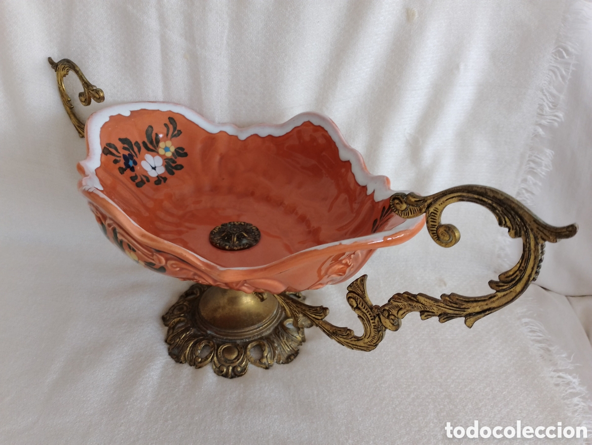 Antig&uuml;edades: Centro Mesa Porcelana y bronce. - Foto 7