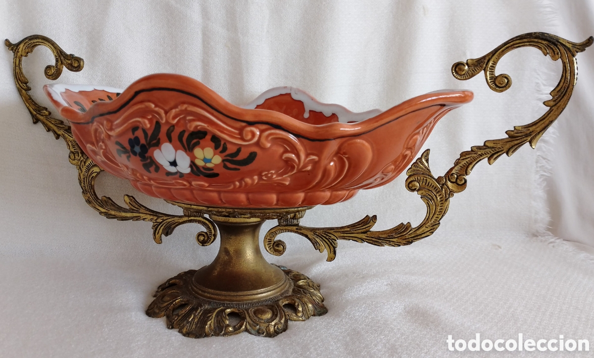 Antig&uuml;edades: Centro Mesa Porcelana y bronce. - Foto 4