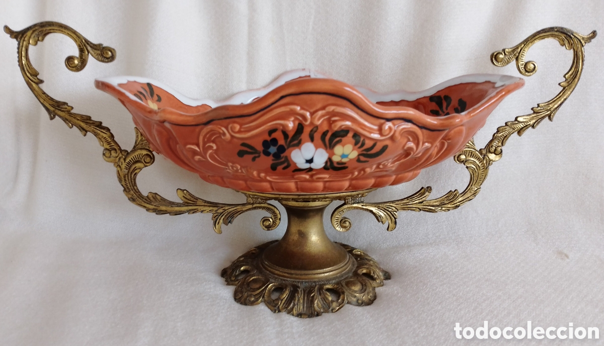 Antig&uuml;edades: Centro Mesa Porcelana y bronce. - Foto 1