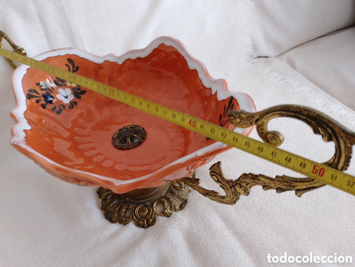 Antig&uuml;edades: Centro Mesa Porcelana y bronce. - Foto 9