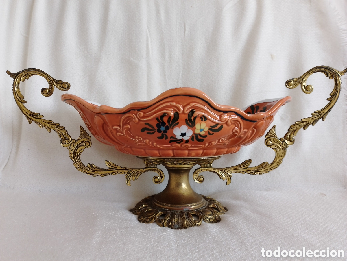 Antig&uuml;edades: Centro Mesa Porcelana y bronce. - Foto 14