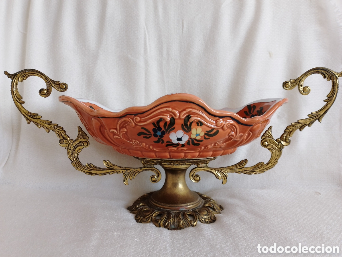 Antig&uuml;edades: Centro Mesa Porcelana y bronce. - Foto 15