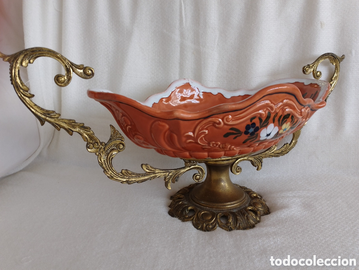 Antig&uuml;edades: Centro Mesa Porcelana y bronce. - Foto 16