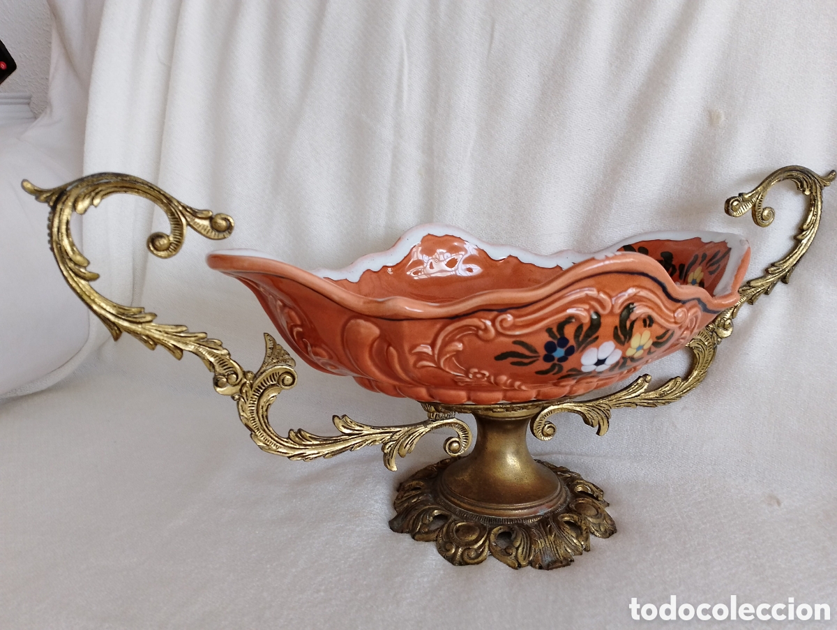 Antig&uuml;edades: Centro Mesa Porcelana y bronce. - Foto 5