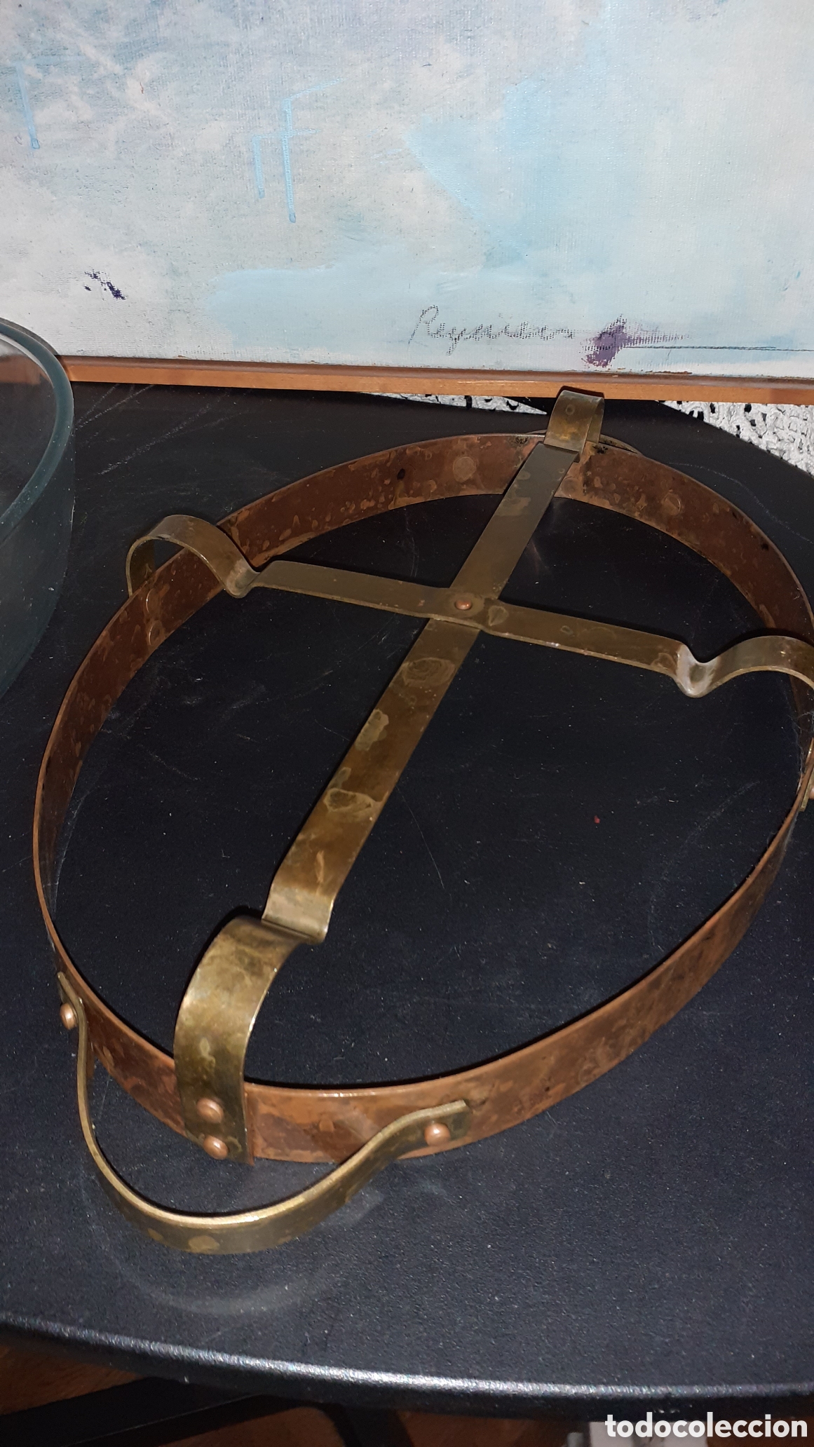 Antig&uuml;edades: Soporte en cobre para HORNO (pyrex) - Foto 4