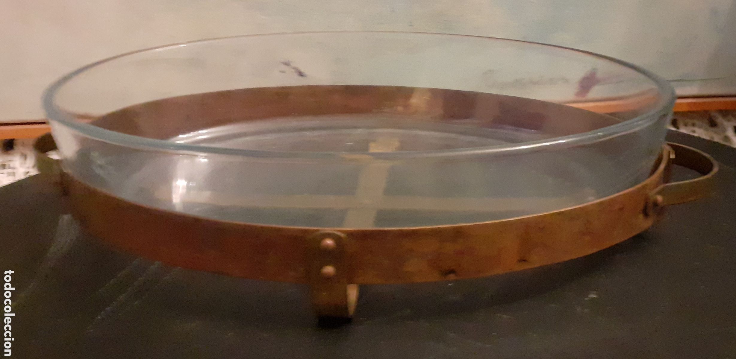 Antig&uuml;edades: Soporte en cobre para HORNO (pyrex) - Foto 5
