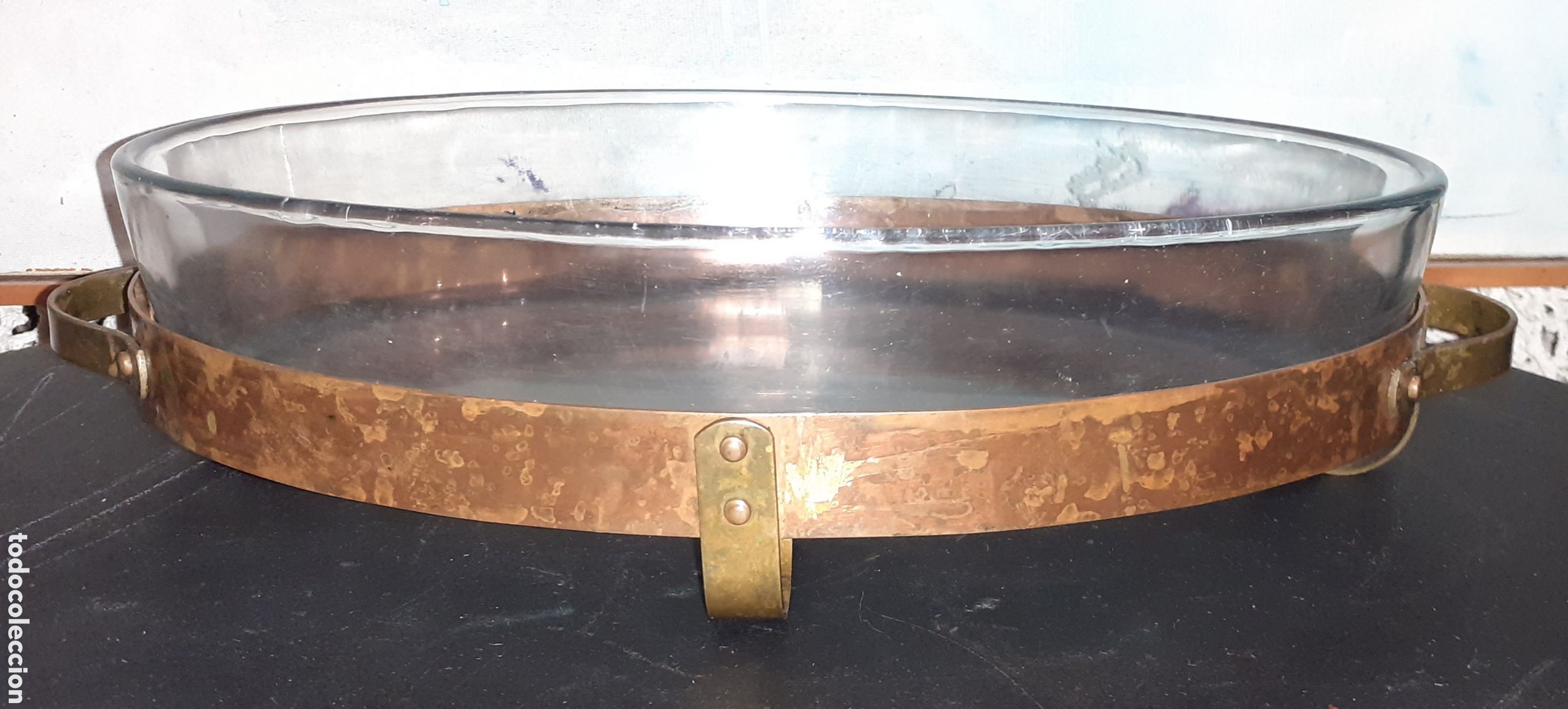 Antig&uuml;edades: Soporte en cobre para HORNO (pyrex) - Foto 6