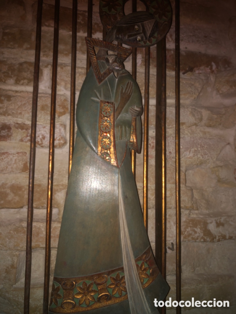 Antig&uuml;edades: Virgen antigua madera gran tama&ntilde;o - Foto 5