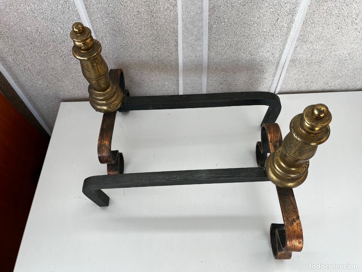 Antig&uuml;edades: SOPORTES LE&Ntilde;A PARA CHIMENEA HOGAR - Foto 2