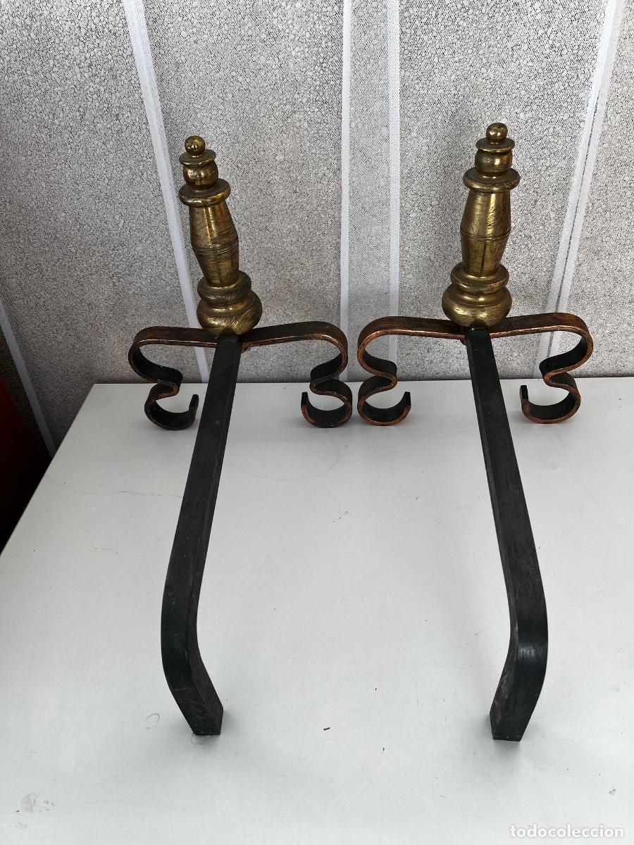 Antig&uuml;edades: SOPORTES LE&Ntilde;A PARA CHIMENEA HOGAR - Foto 3