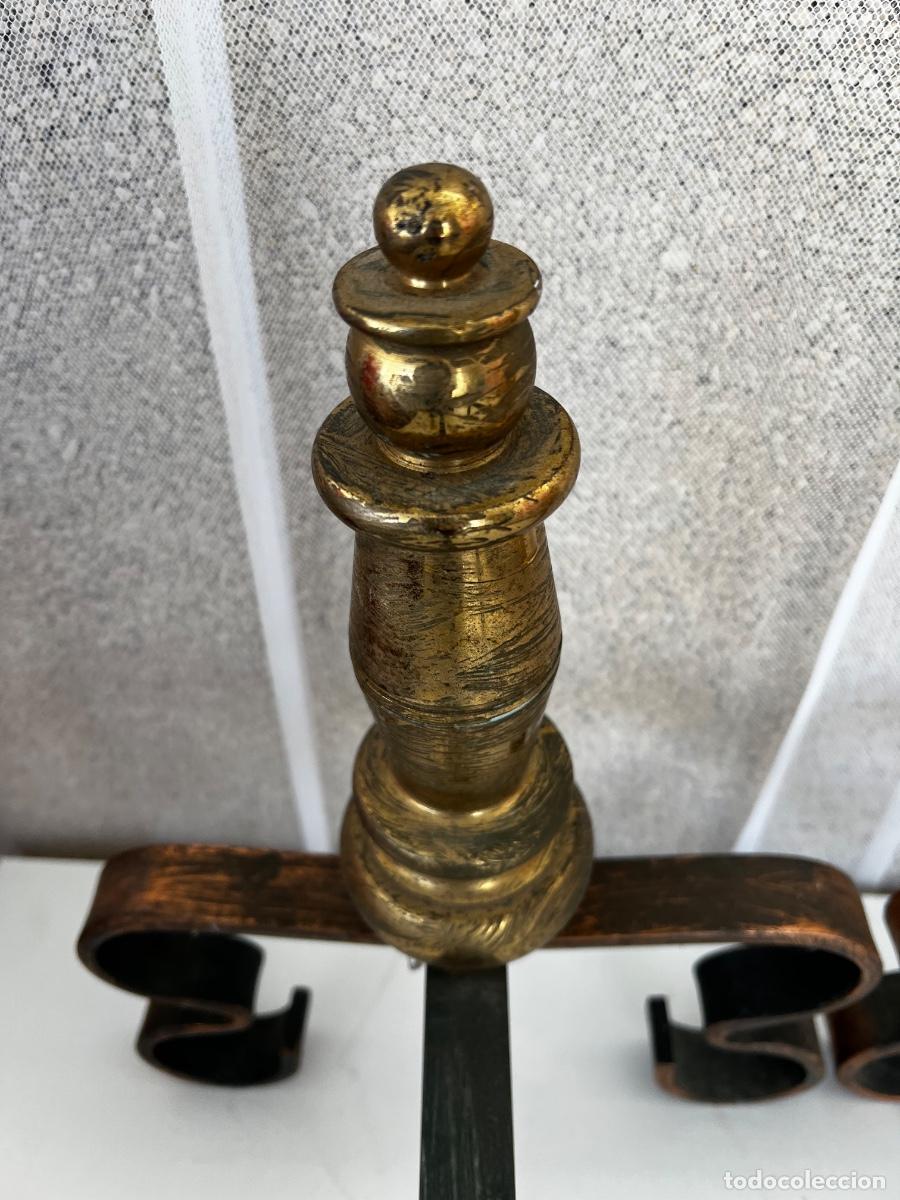 Antig&uuml;edades: SOPORTES LE&Ntilde;A PARA CHIMENEA HOGAR - Foto 4