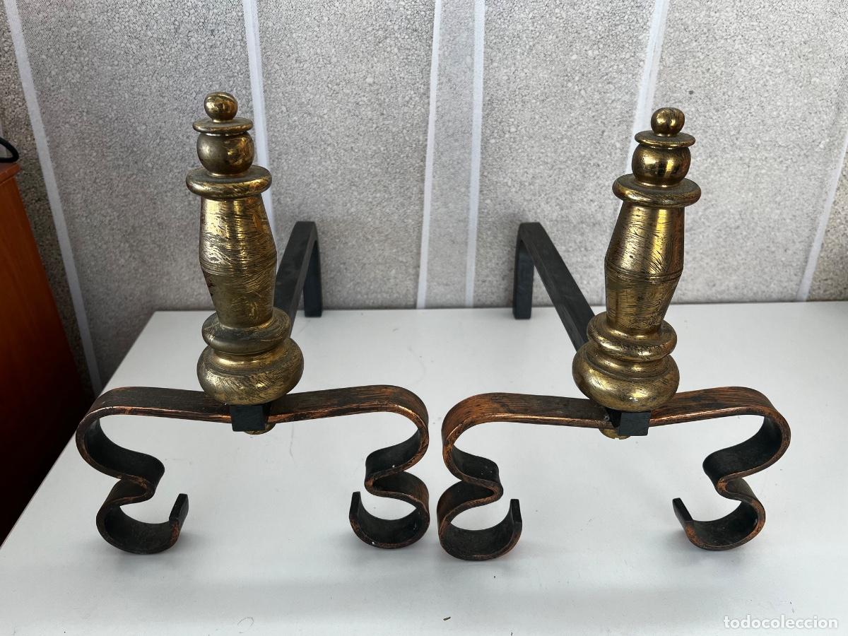 Antig&uuml;edades: SOPORTES LE&Ntilde;A PARA CHIMENEA HOGAR - Foto 6