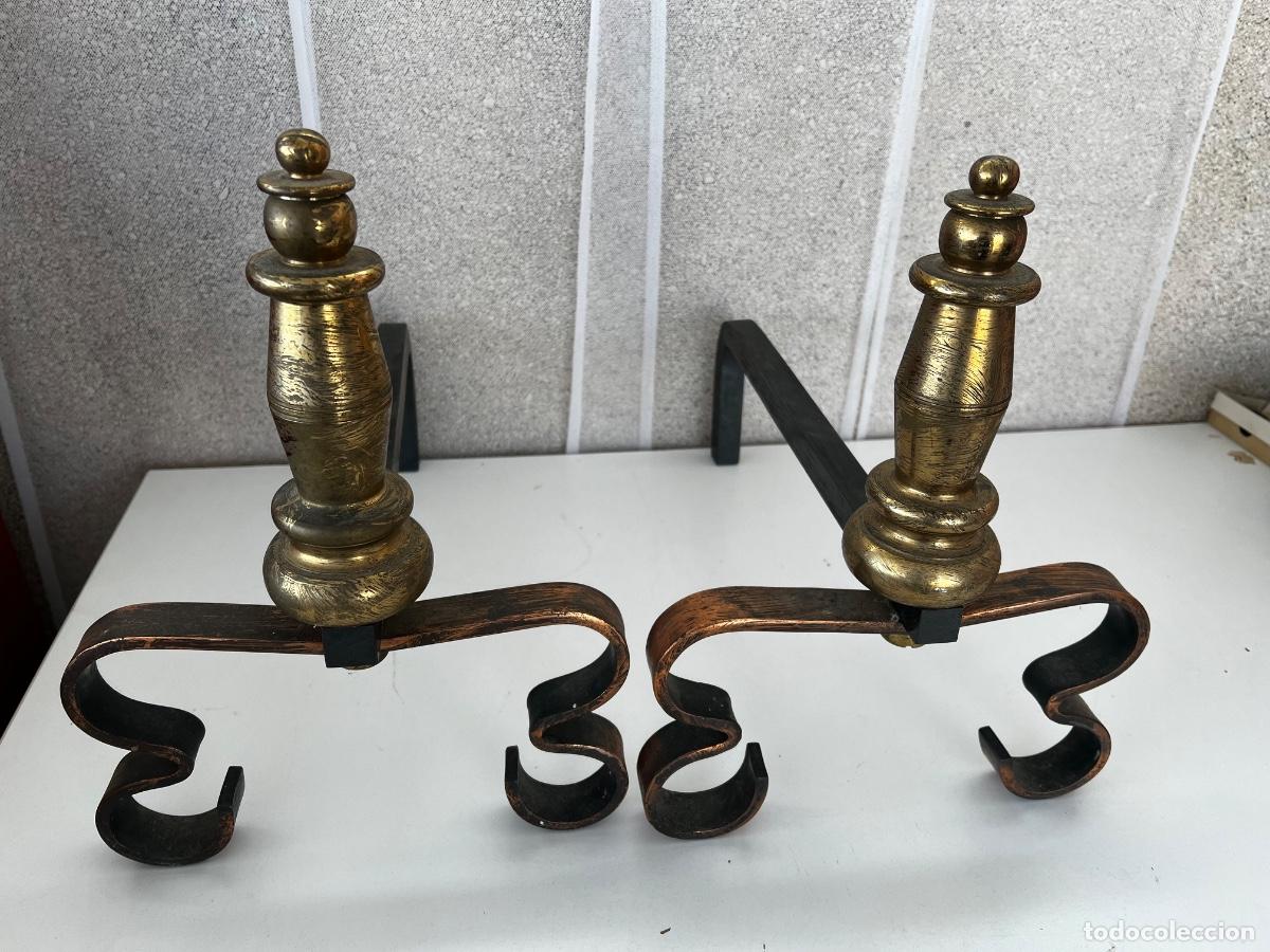 Antig&uuml;edades: SOPORTES LE&Ntilde;A PARA CHIMENEA HOGAR - Foto 7