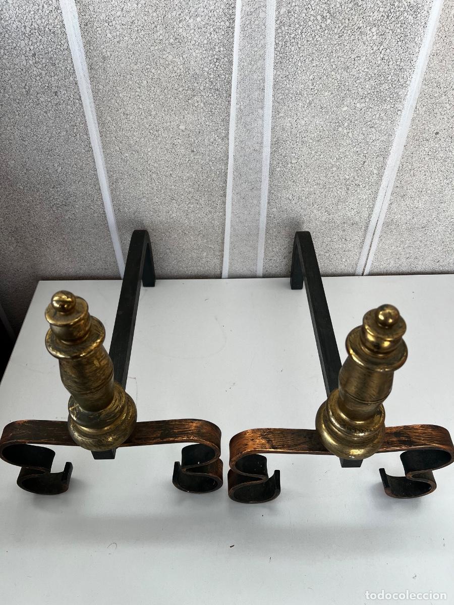 Antig&uuml;edades: SOPORTES LE&Ntilde;A PARA CHIMENEA HOGAR - Foto 8