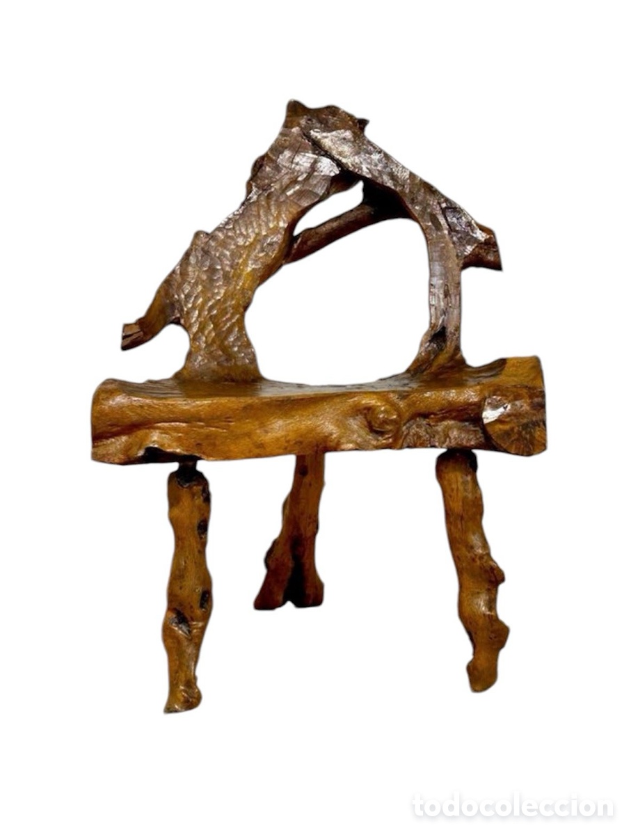 Antig&uuml;edades: Silla r&uacute;stica artesanal Circa 1.950. - Foto 2