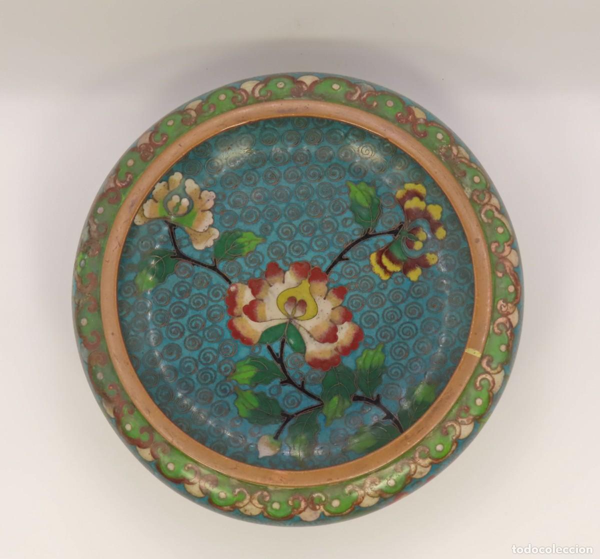 Antig&uuml;edades: CUENCO CHINO ESMALTE CLOISONN&Eacute; BRONCE - Foto 1