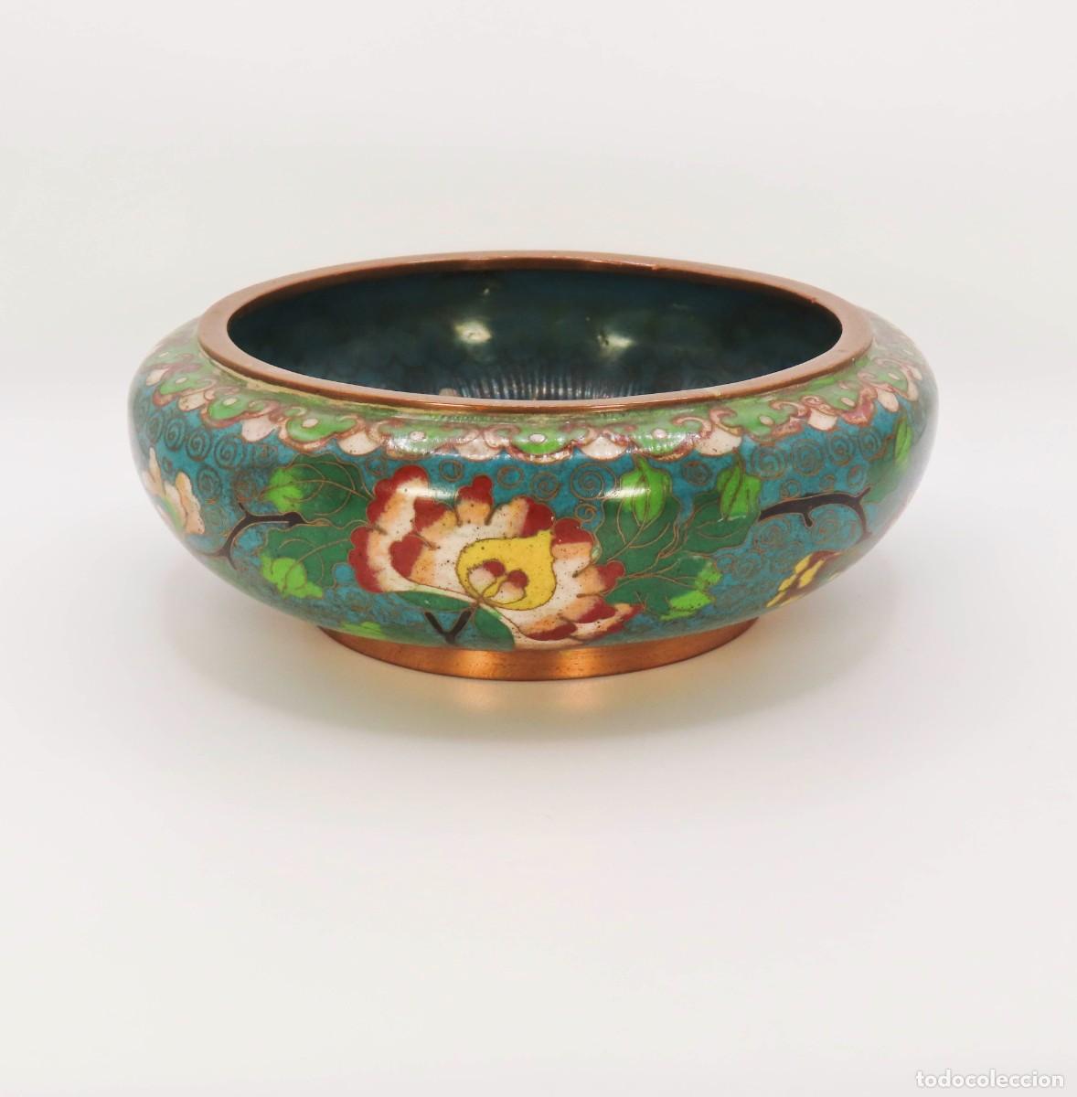 Antig&uuml;edades: CUENCO CHINO ESMALTE CLOISONN&Eacute; BRONCE - Foto 3