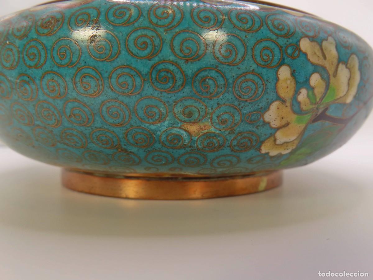 Antig&uuml;edades: CUENCO CHINO ESMALTE CLOISONN&Eacute; BRONCE - Foto 4