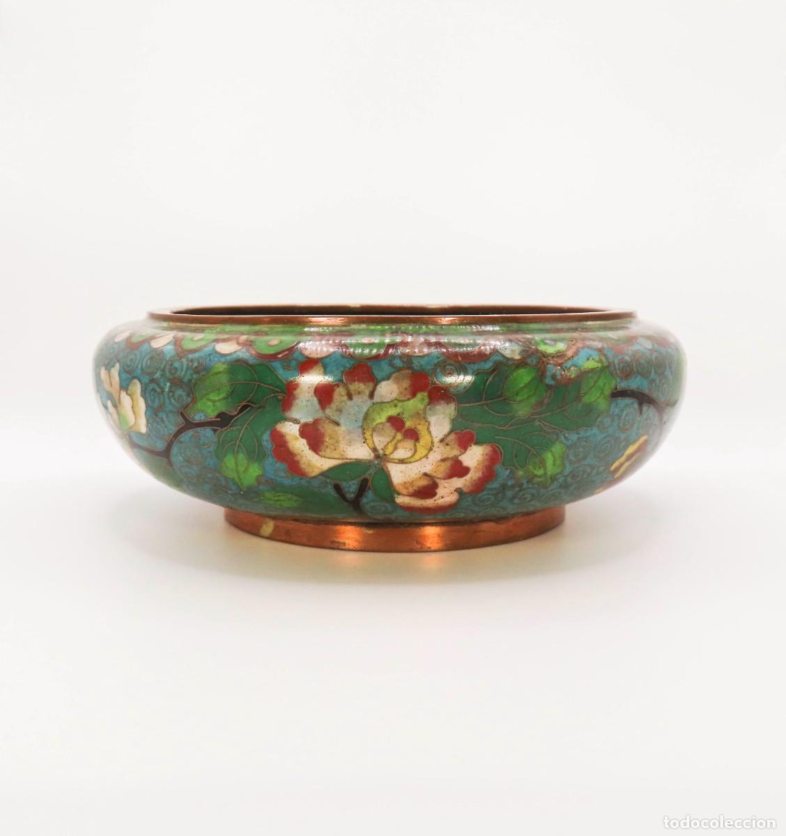 Antig&uuml;edades: CUENCO CHINO ESMALTE CLOISONN&Eacute; BRONCE - Foto 5