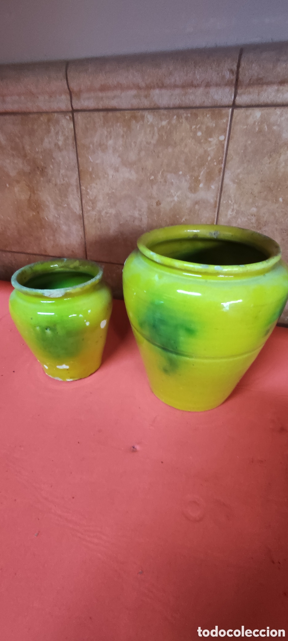 Antig&uuml;edades: Pareja de jarras aceituneras - Foto 6
