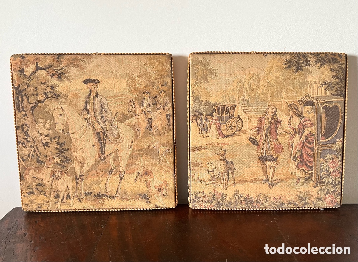 Antig&uuml;edades: Pareja de Gobelinos franceses - Foto 1