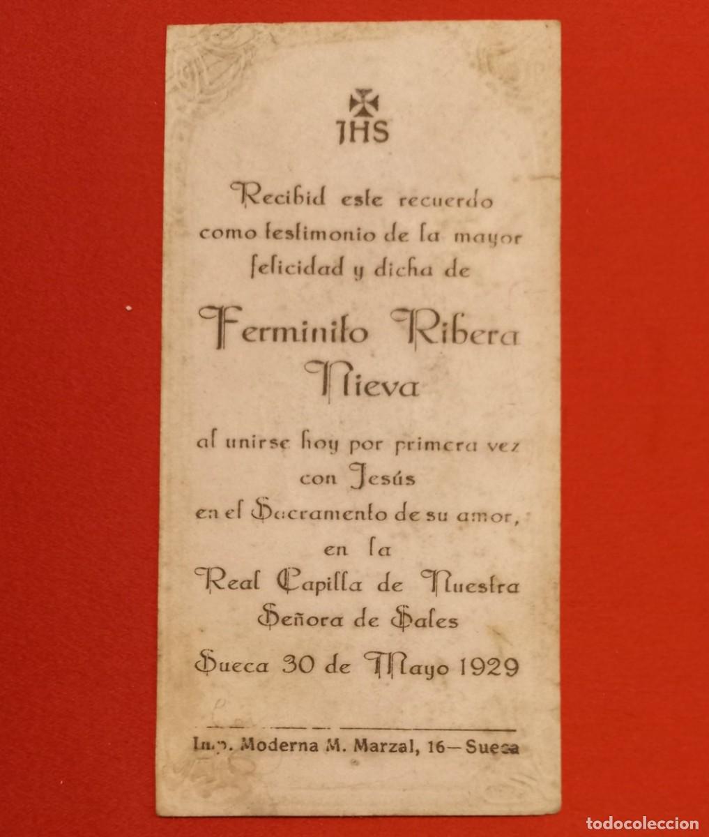 Antig&uuml;edades: RECORDATORIO PRIMERA COMUNION A&Ntilde;O 1929 - Foto 2