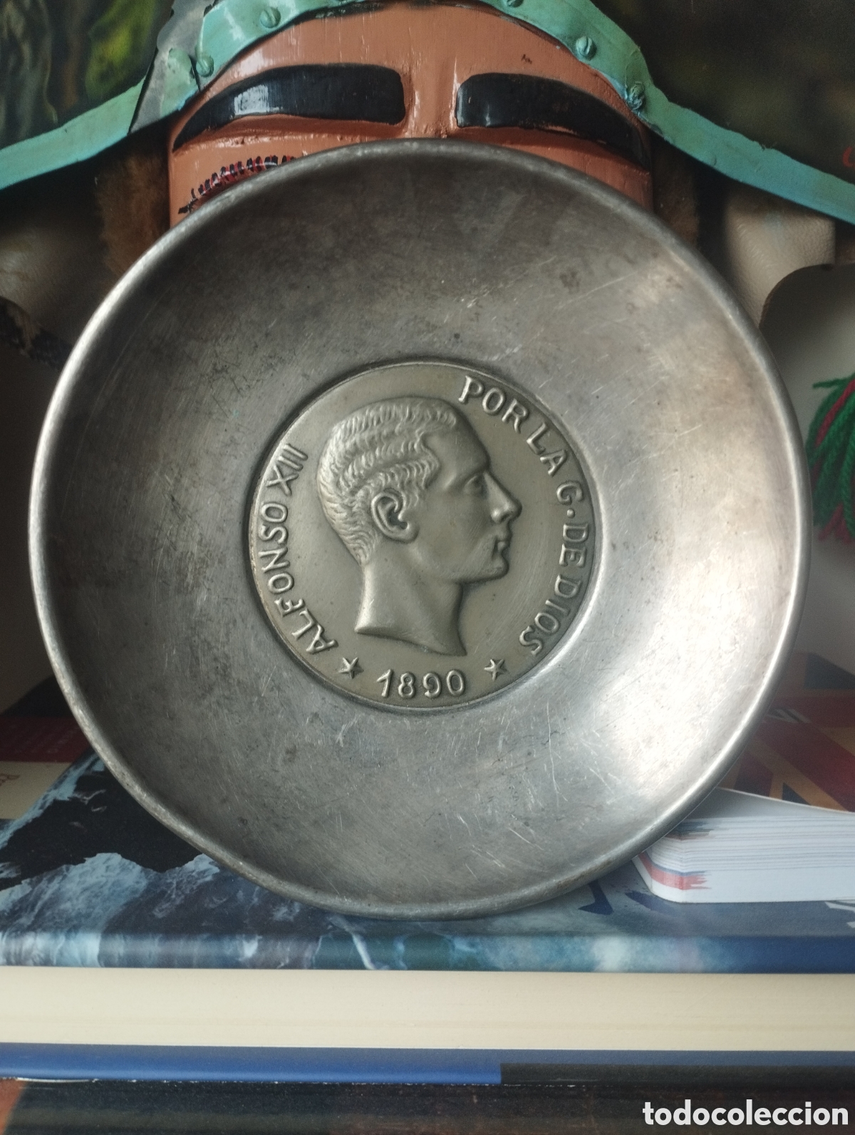 Antig&uuml;edades: Plato de Alfonso XII 1890. - Foto 3
