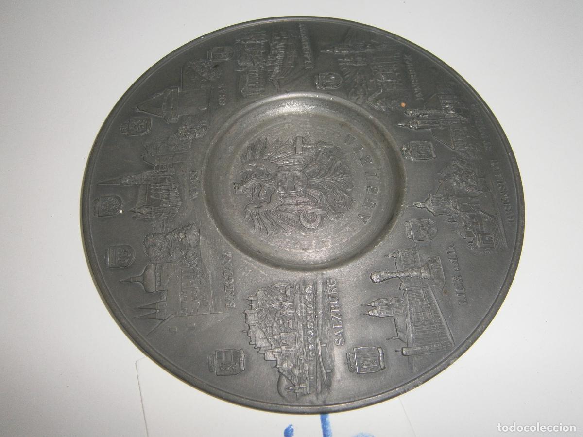 Antig&uuml;edades: ANTIGUO PLATO DE ZINC- AUSTRIA - Foto 2