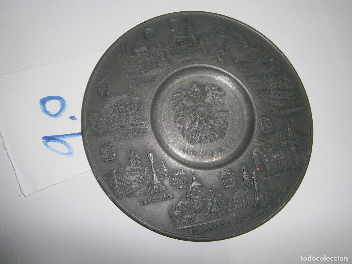 Antig&uuml;edades: ANTIGUO PLATO DE ZINC- AUSTRIA - Foto 1