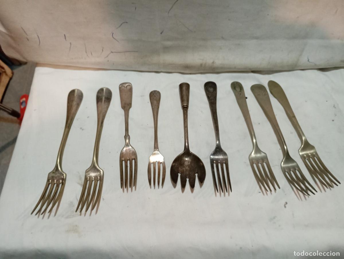 Antig&uuml;edades: lotes de cubiertos de alpaca antiguos - Foto 1