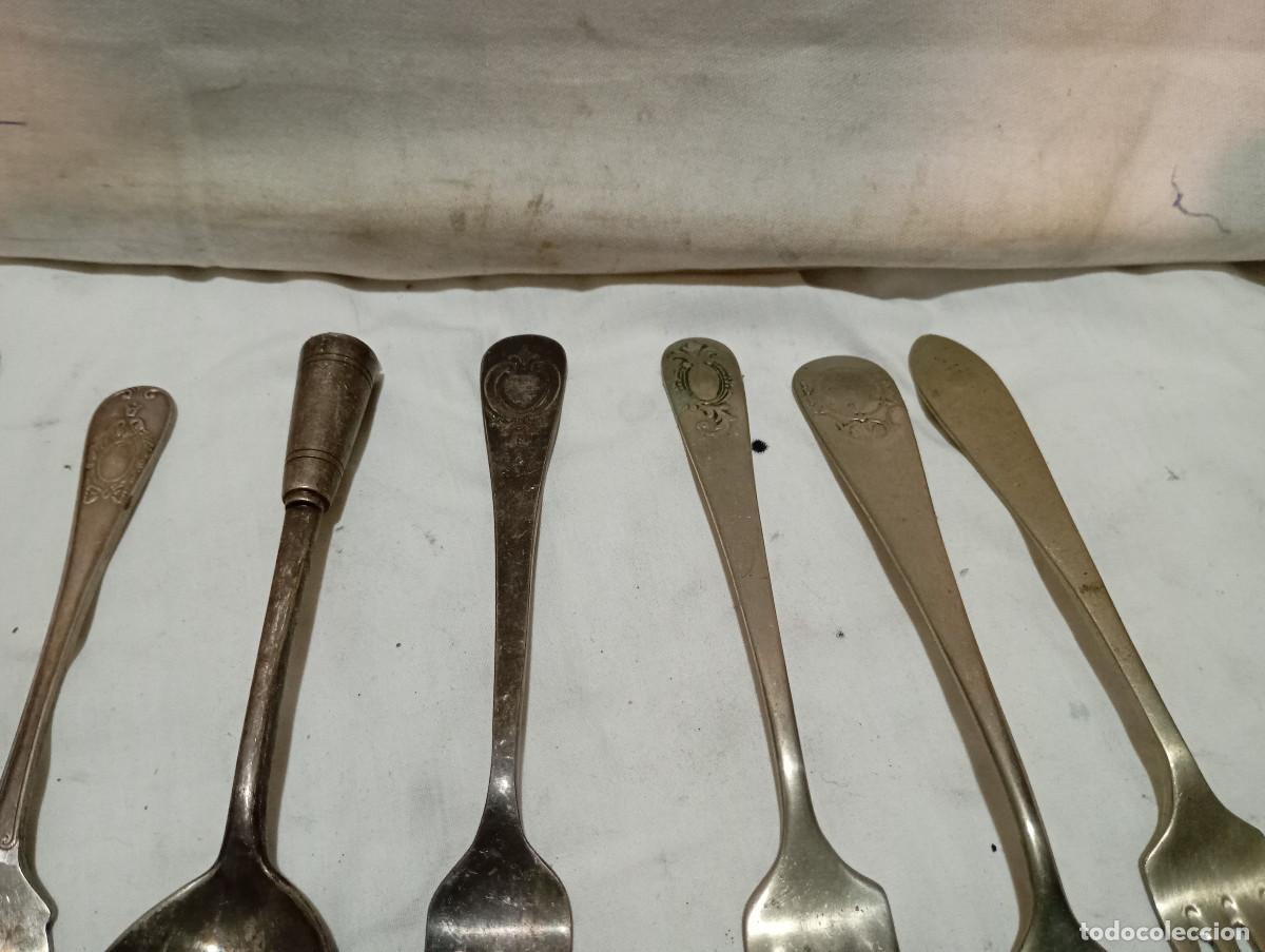 Antig&uuml;edades: lotes de cubiertos de alpaca antiguos - Foto 4
