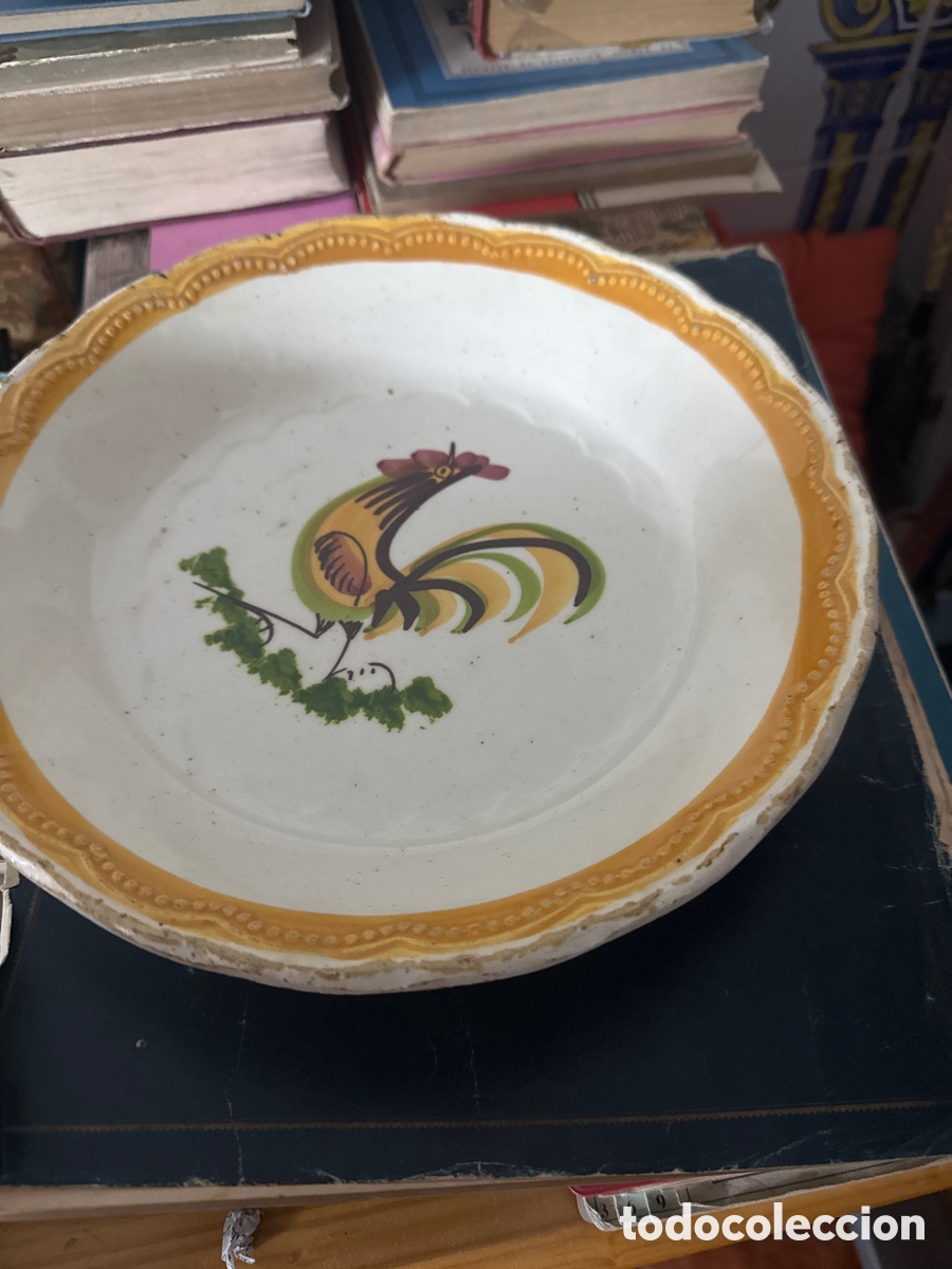 Antig&uuml;edades: Plato de cer&aacute;mica del gallo - Foto 1