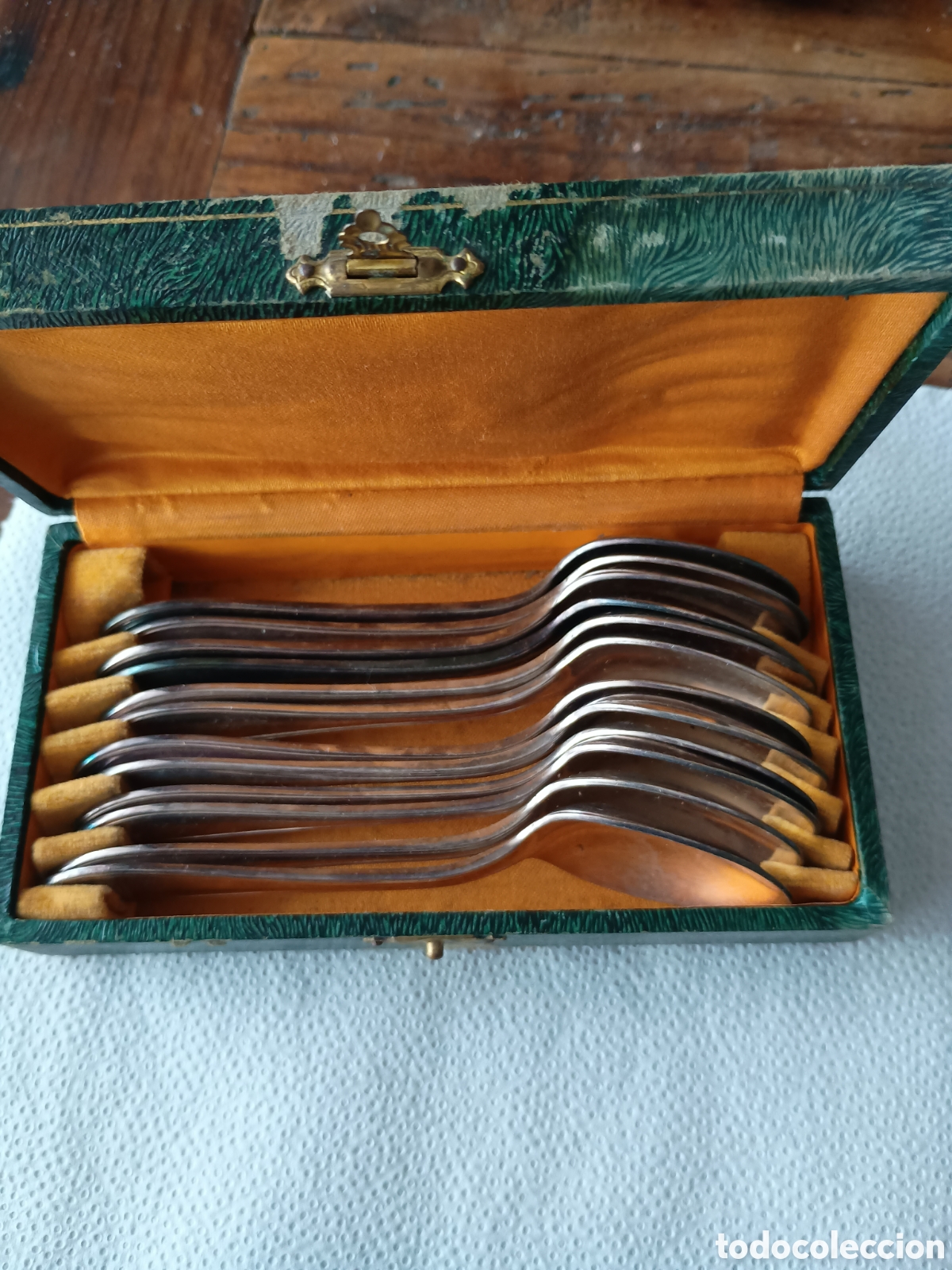 Antig&uuml;edades: Juego de cuchara selladas punzadas - Foto 4