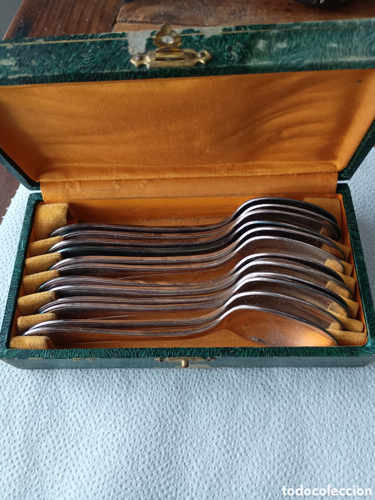 Antig&uuml;edades: Juego de cuchara selladas punzadas - Foto 1