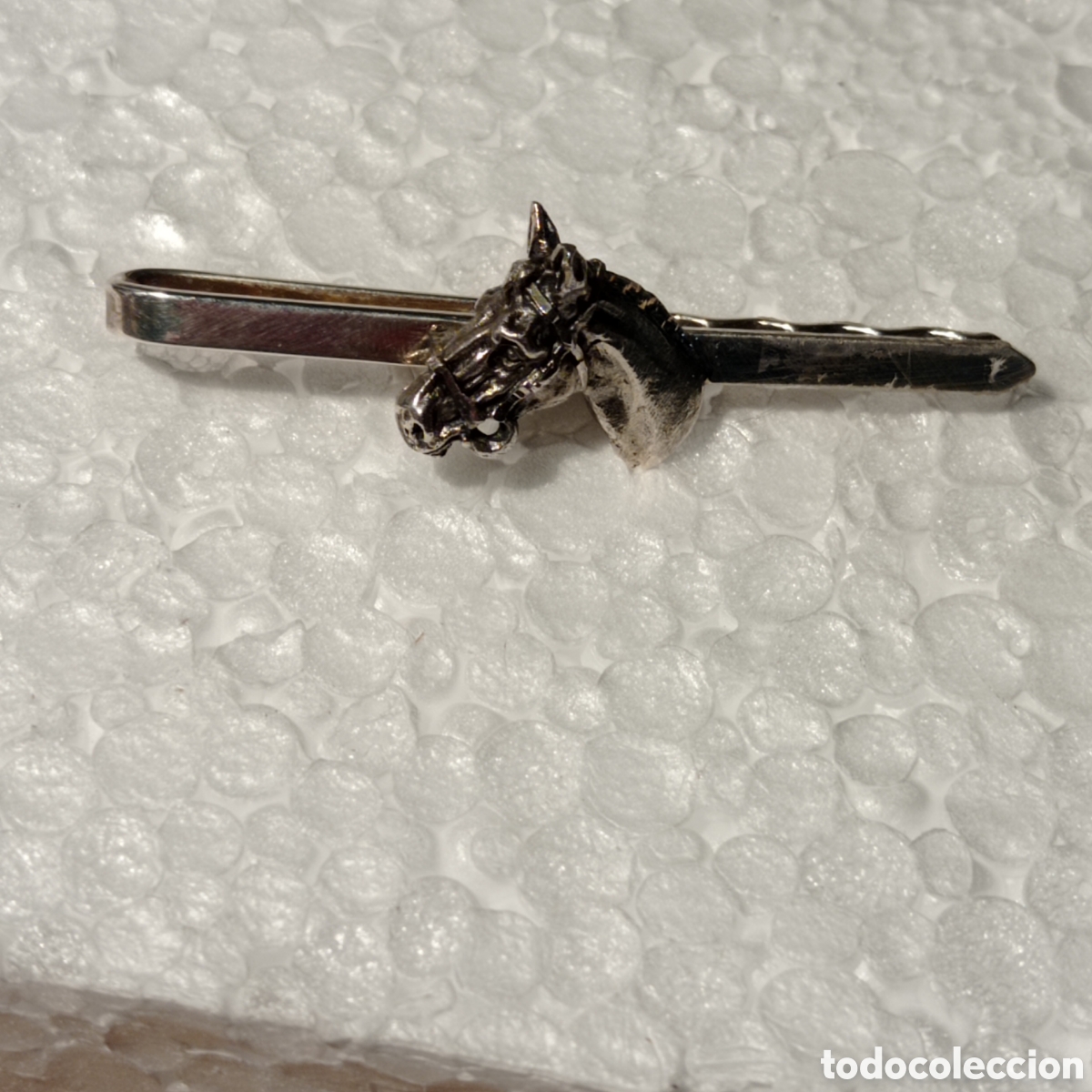 Antig&uuml;edades: Sujetacorbatas cabeza de cabello en plata 925 - Foto 2