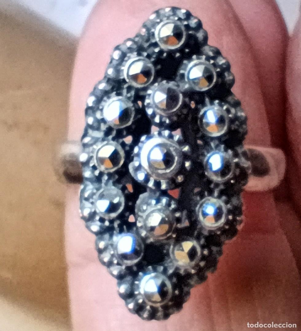 Antig&uuml;edades: Anillo de plata de 1 Ley con marcasitas - Foto 1