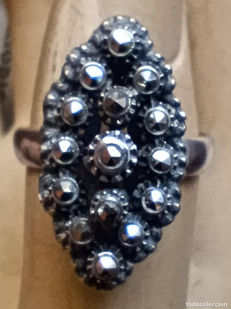 Antig&uuml;edades: Anillo de plata de 1 Ley con marcasitas - Foto 4
