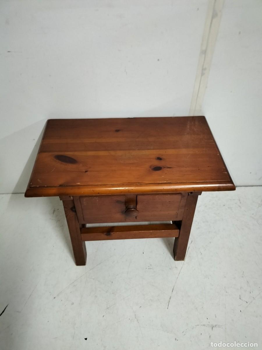 Antig&uuml;edades: Mesa de Centro R&uacute;stica - Mesa Tocinera con Caj&oacute;n - Madera de Pino - Foto 3