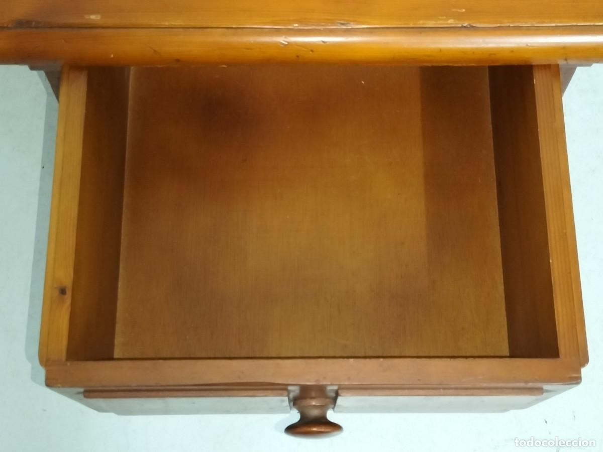 Antig&uuml;edades: Mesa de Centro R&uacute;stica - Mesa Tocinera con Caj&oacute;n - Madera de Pino - Foto 5