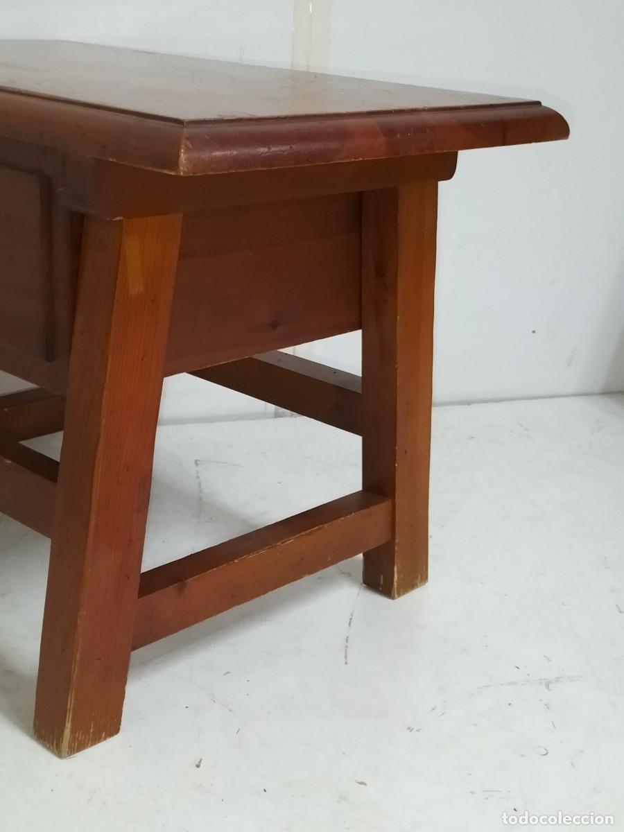 Antig&uuml;edades: Mesa de Centro R&uacute;stica - Mesa Tocinera con Caj&oacute;n - Madera de Pino - Foto 7