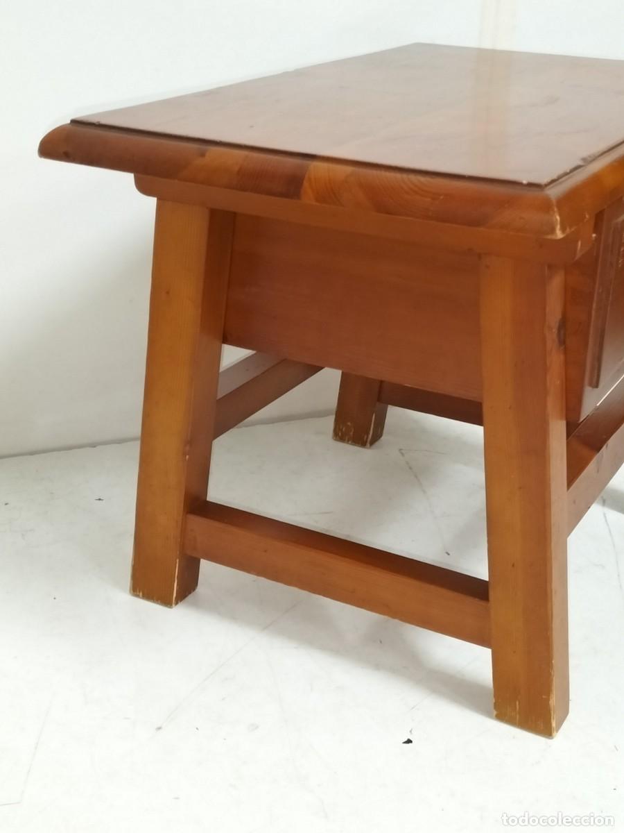 Antig&uuml;edades: Mesa de Centro R&uacute;stica - Mesa Tocinera con Caj&oacute;n - Madera de Pino - Foto 9